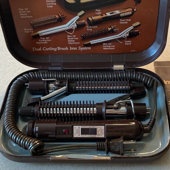 Vidal Sassoon Dual Curling Brush Iron System in Case VIntage Model NOS main image 6